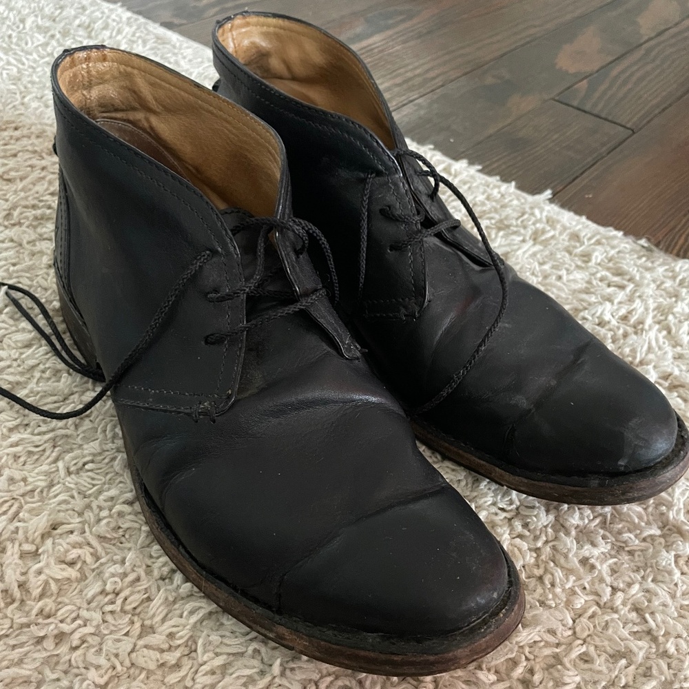 FRYE Men's Black Leather Chukka Boots Size 10.5 D